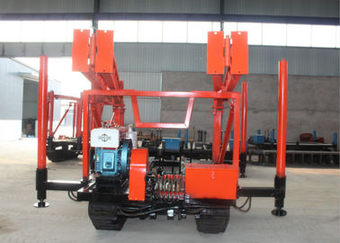 Red Track Mounted Drill Rig , Crawler Drill Machine XY-1A For Water Well