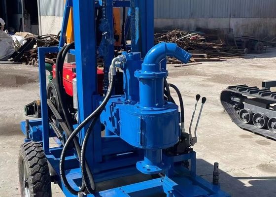 180 Meters Borehole Water Well Drilling Equipment Wheels Mounted Lightweight